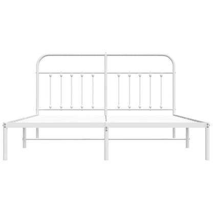 vidaXL Bed Frame | White | Powder-Coated Steel | 180x200 cm | | Rectangular