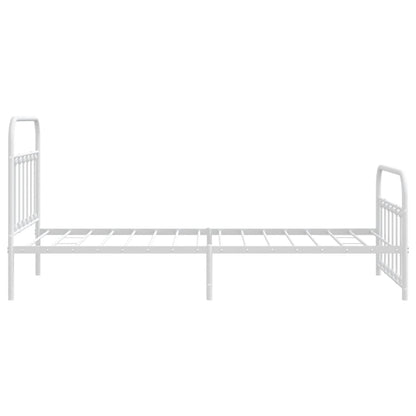 vidaXL Bed Frame | White | Powder-Coated Steel | Single | Bed Frame