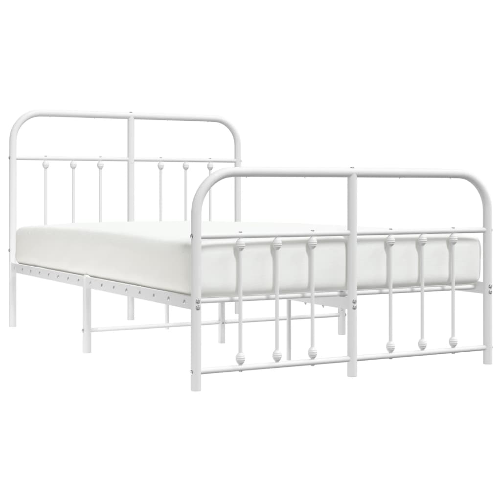 vidaXL Bed Frame | White | Powder-Coated Steel | 120x190 cm | Bed Frame