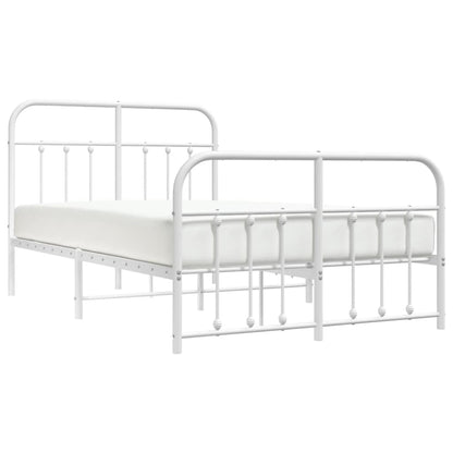 vidaXL Bed Frame | White | Powder-Coated Steel | 120x190 cm | Bed Frame
