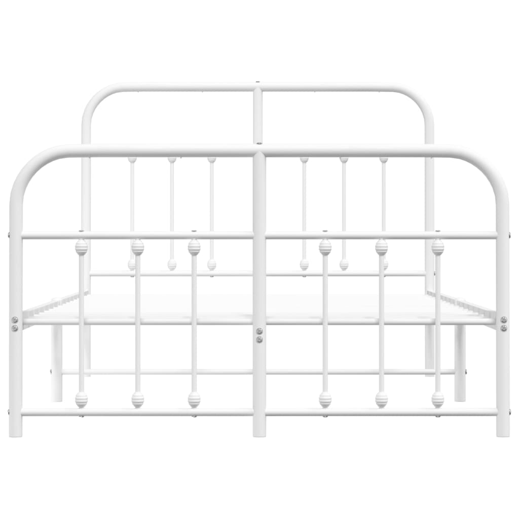 vidaXL Bed Frame | White | Powder-Coated Steel | 120x190 cm | Bed Frame