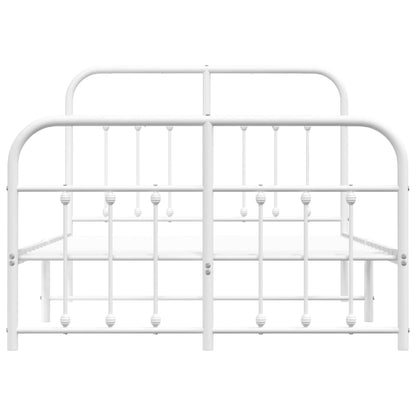 vidaXL Bed Frame | White | Powder-Coated Steel | 120x190 cm | Bed Frame