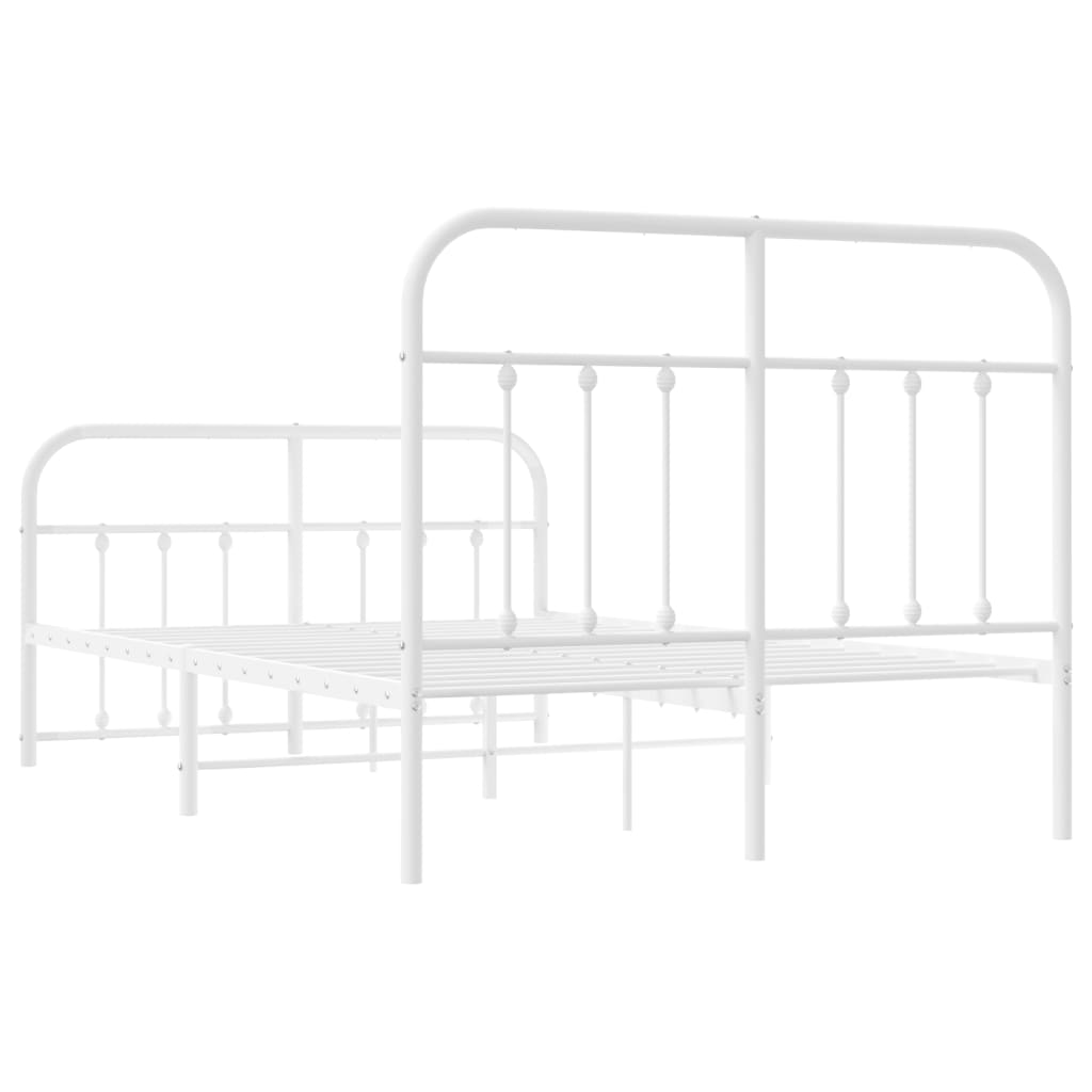 vidaXL Bed Frame | White | Powder-Coated Steel | 120x190 cm | Bed Frame