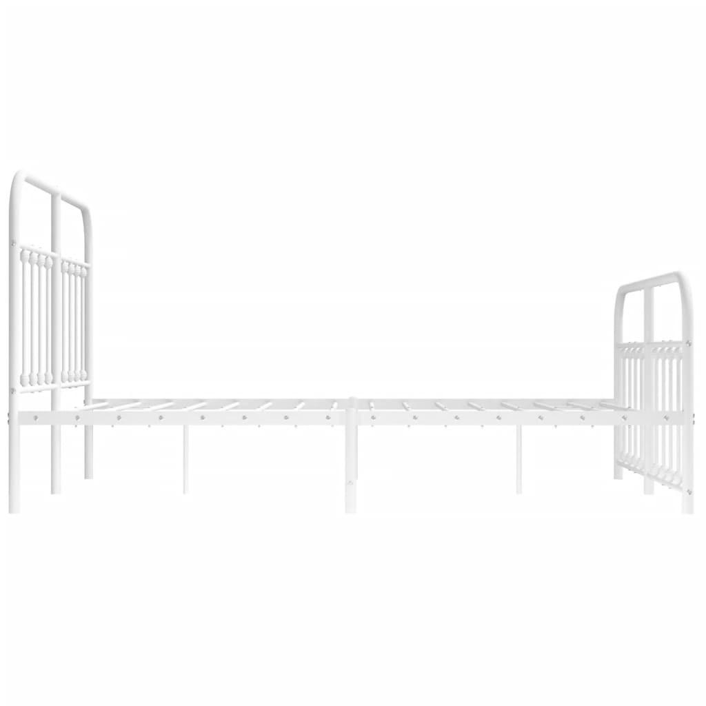 vidaXL Bed Frame | White | Powder-Coated Steel | 140x190 cm | Bed Frame