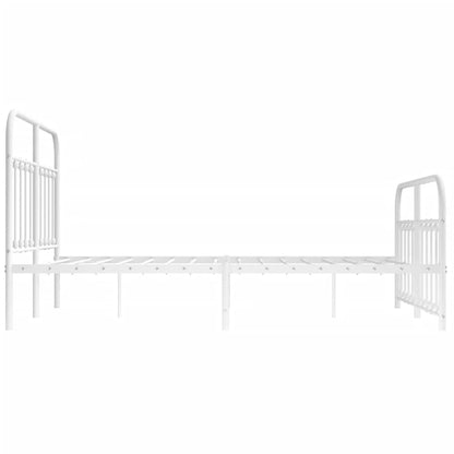 vidaXL Bed Frame | White | Powder-Coated Steel | 140x190 cm | Bed Frame