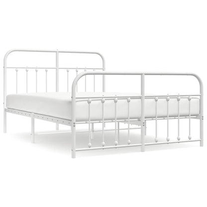 vidaXL Bed Frame | White | Powder-Coated Steel | 140 x 200 cm | Bed Frame