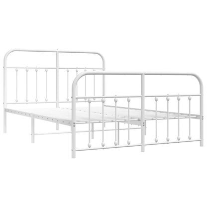 vidaXL Bed Frame | White | Powder-Coated Steel | 140 x 200 cm | Bed Frame
