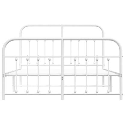 vidaXL Bed Frame | White | Powder-Coated Steel | 140 x 200 cm | Bed Frame