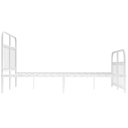 vidaXL Bed Frame | White | Powder-Coated Steel | 140 x 200 cm | Bed Frame