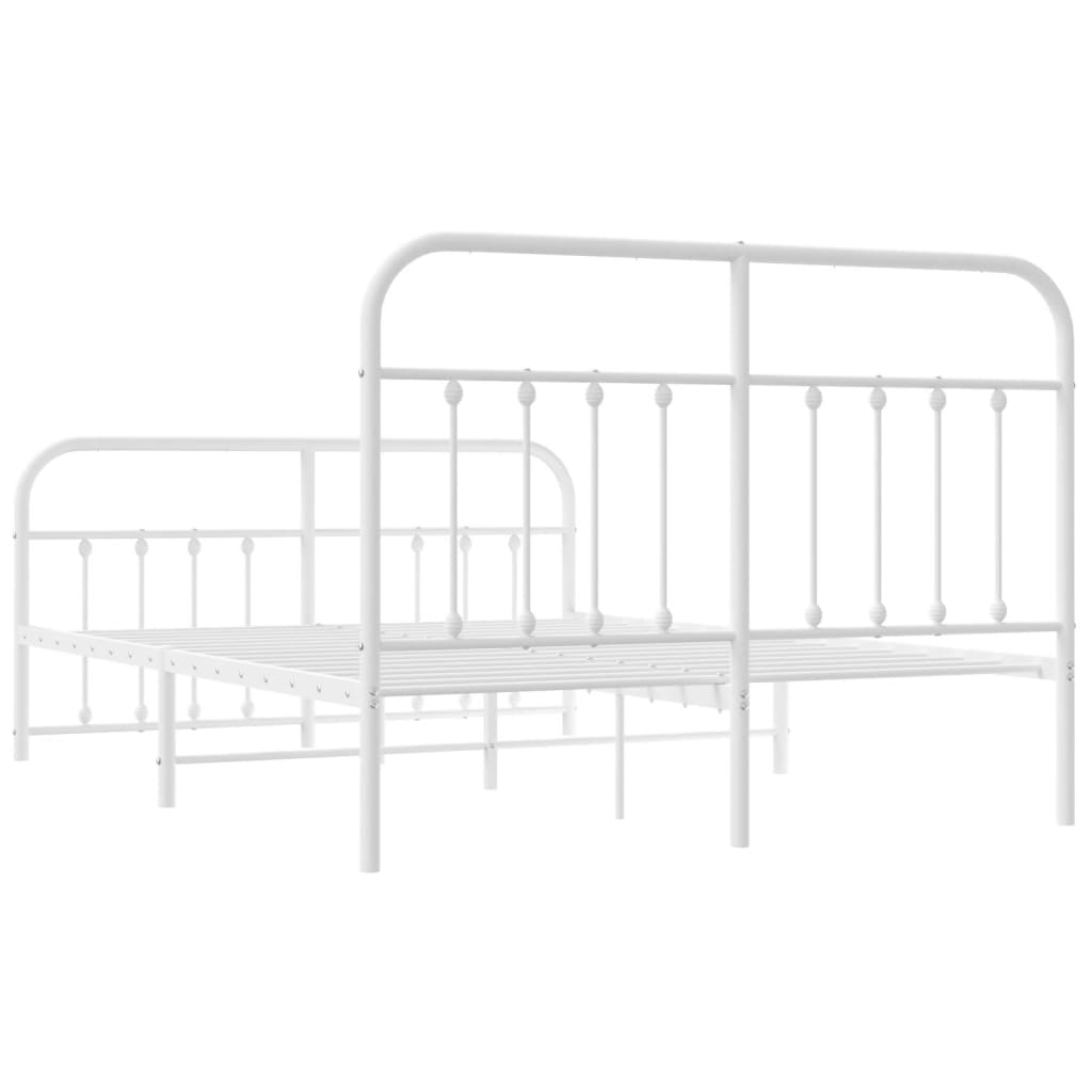 vidaXL Bed Frame | White | Powder-Coated Steel | 140 x 200 cm | Bed Frame