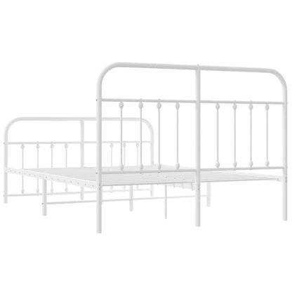 vidaXL Bed Frame | White | Powder-Coated Steel | 140 x 200 cm | Bed Frame