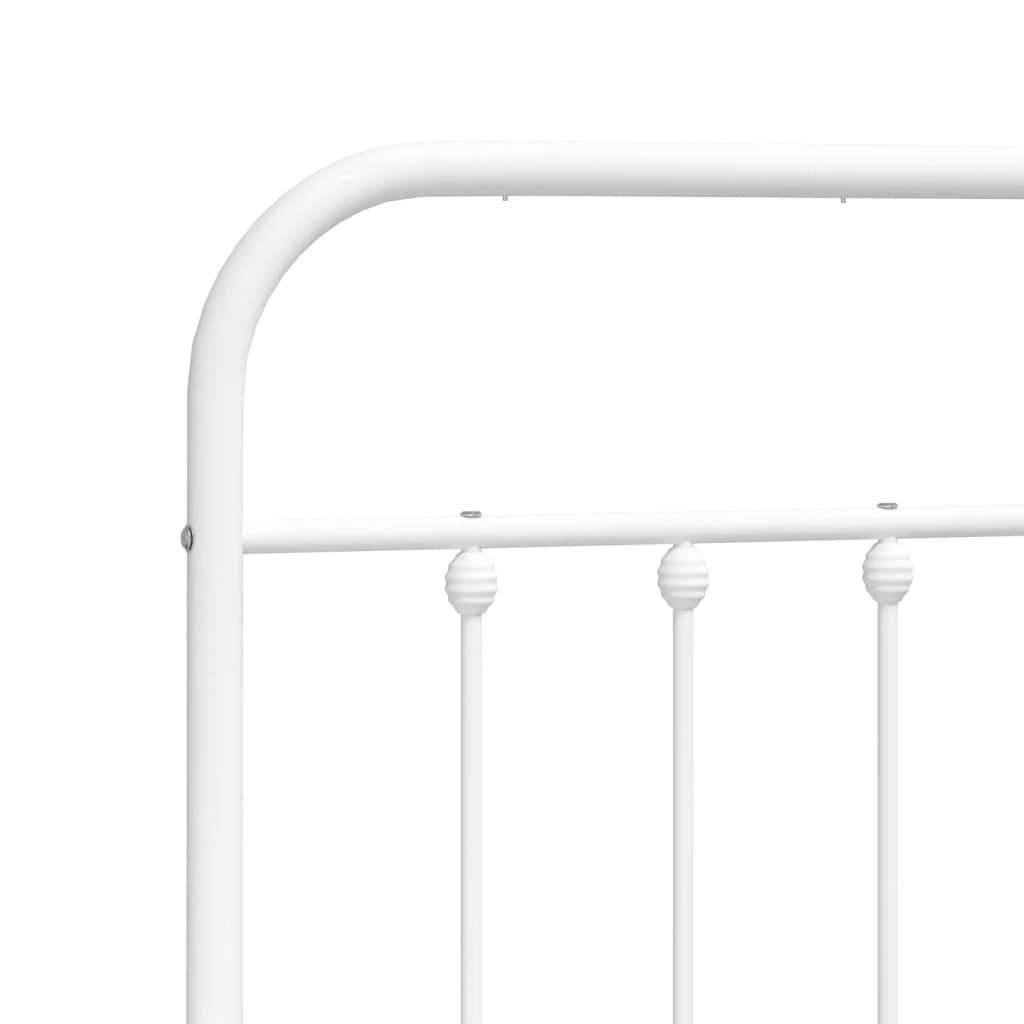 vidaXL Bed Frame | White | Powder-Coated Steel | 140 x 200 cm | Bed Frame