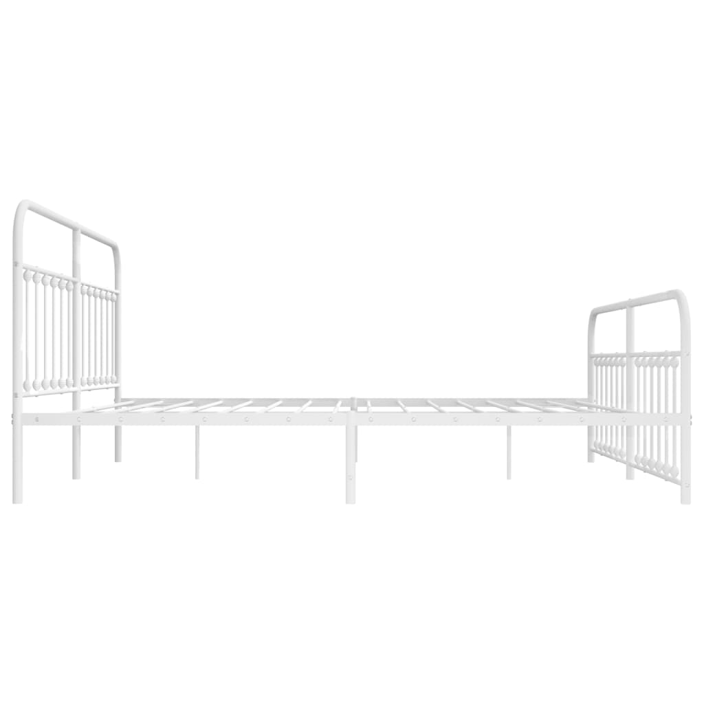 vidaXL Bed Frame | White | Steel | 200x200 cm | Bed Frame | Rectangular