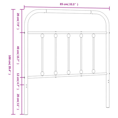 vidaXL Metal Replace Headboard White 80 cm