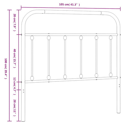 vidaXL Metal Replace Headboard White 100 cm