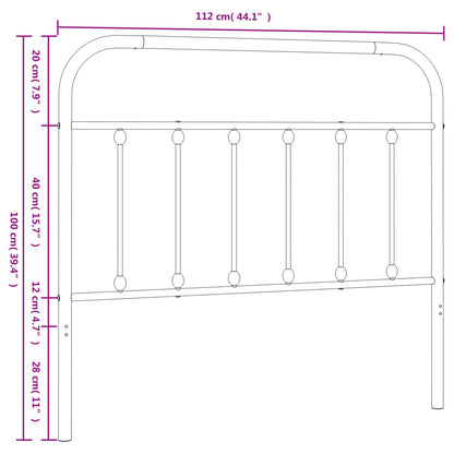 vidaXL Metal Replace Headboard White 107 cm