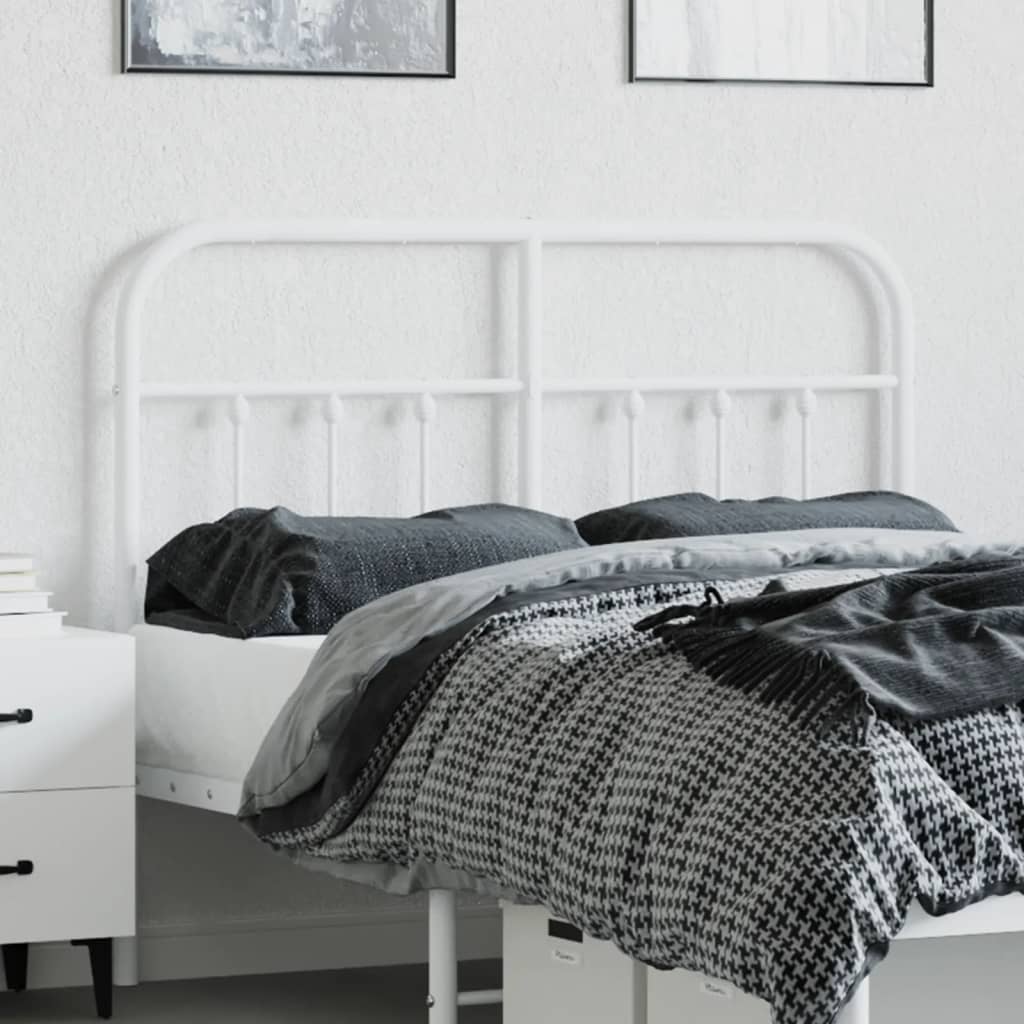 vidaXL Metal Replace Headboard White 120 cm