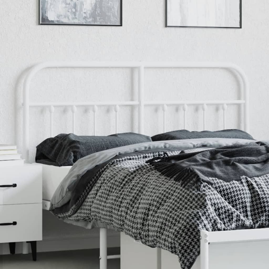 vidaXL Metal Replace Headboard White 135 cm