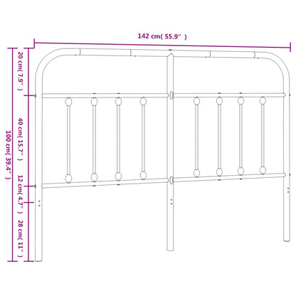 vidaXL Metal Replace Headboard White 135 cm