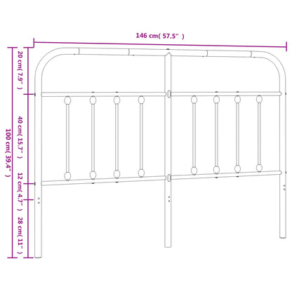 vidaXL Metal Replace Headboard White 140 cm