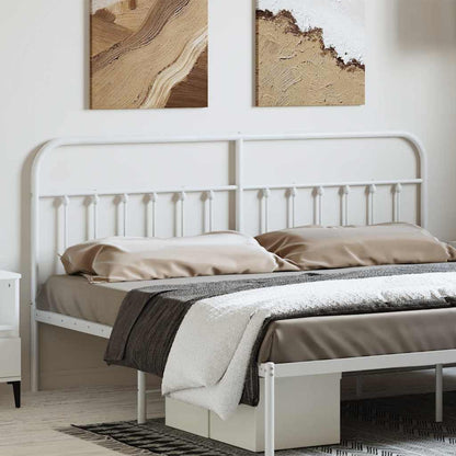vidaXL Headboard | White | Steel | 193 cm | Durable | Bed Headboard