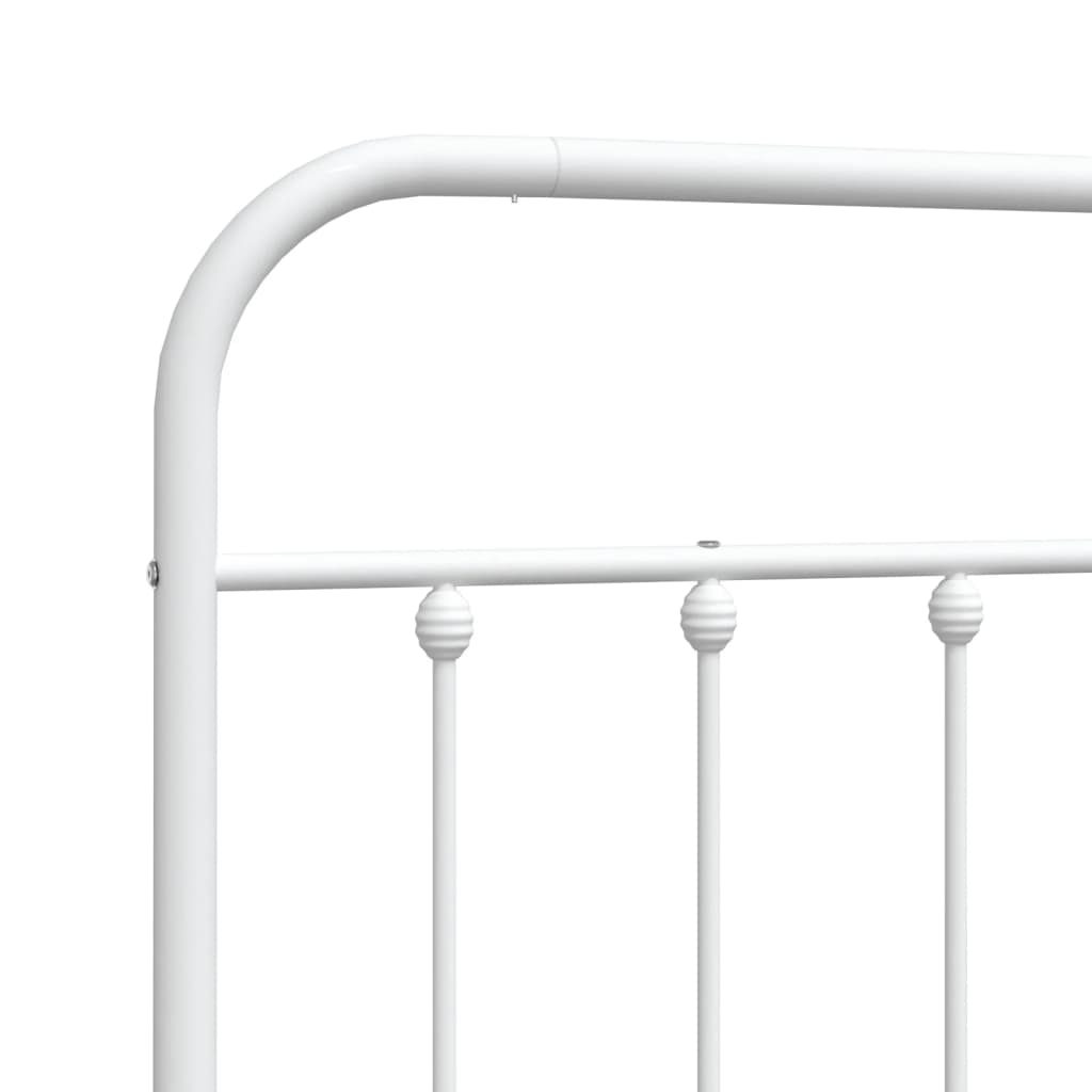 vidaXL Metal Replace Headboard White 200 cm