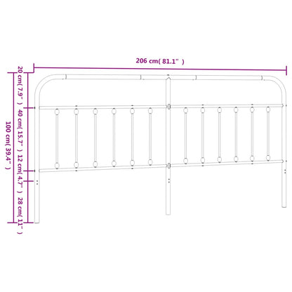 vidaXL Metal Replace Headboard White 200 cm