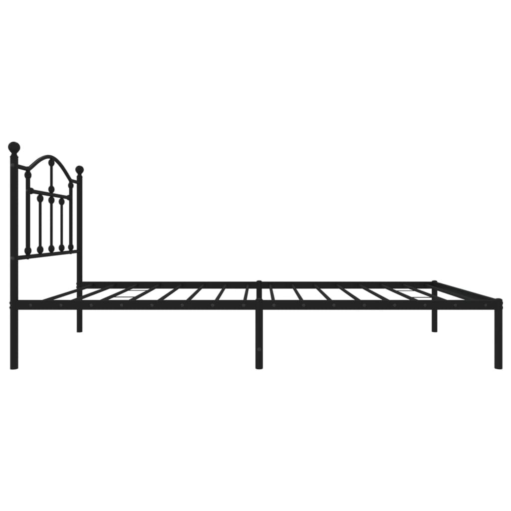 vidaXL Metal Bed Frame without Mattress with Headboard Black 90x190cm