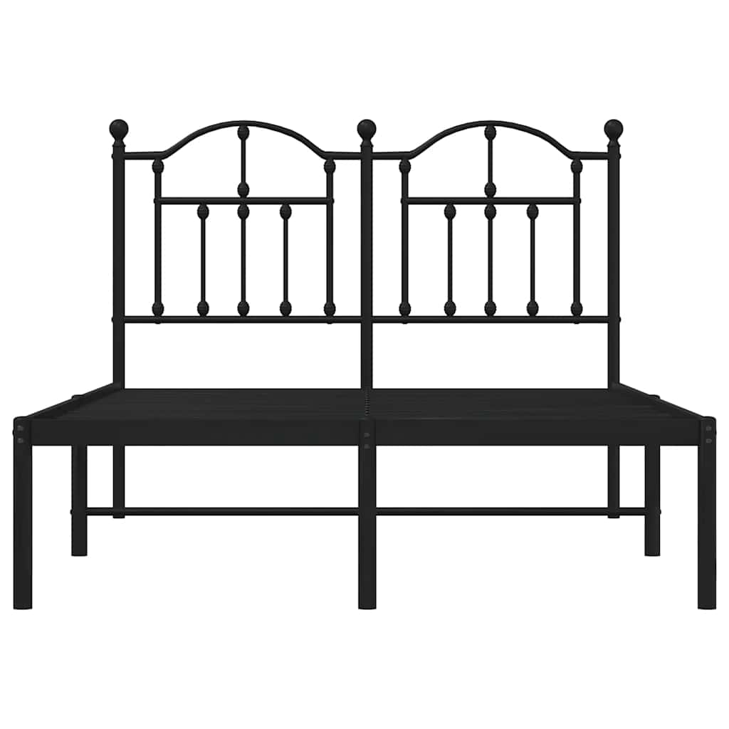 vidaXL Metal Bed Frame without Mattress with Headboard Black 120x200cm