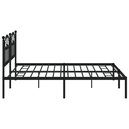vidaXL Metal Bed Frame without Mattress with Headboard Black 200x200cm