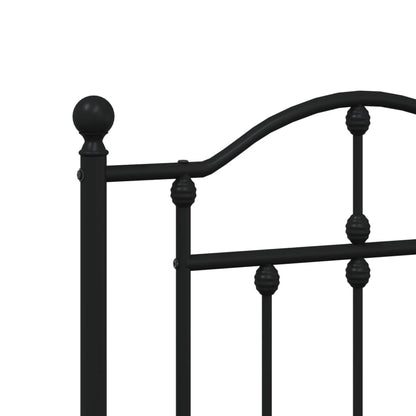vidaXL Metal Bed Frame without Mattress with Headboard Black 200x200cm