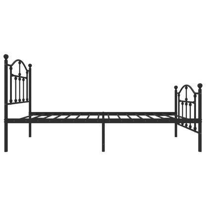 vidaXL Metal Bed Frame without Mattress with Footboard Black 75x190cm