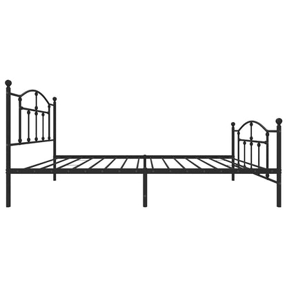 vidaXL Metal Bed Frame without Mattress with Footboard Black 100x200cm