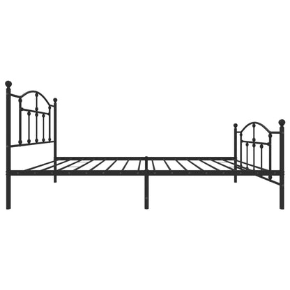 vidaXL Metal Bed Frame without Mattress with Footboard Black 107x203cm