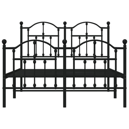 vidaXL Metal Bed Frame without Mattress with Footboard Black 120x190cm