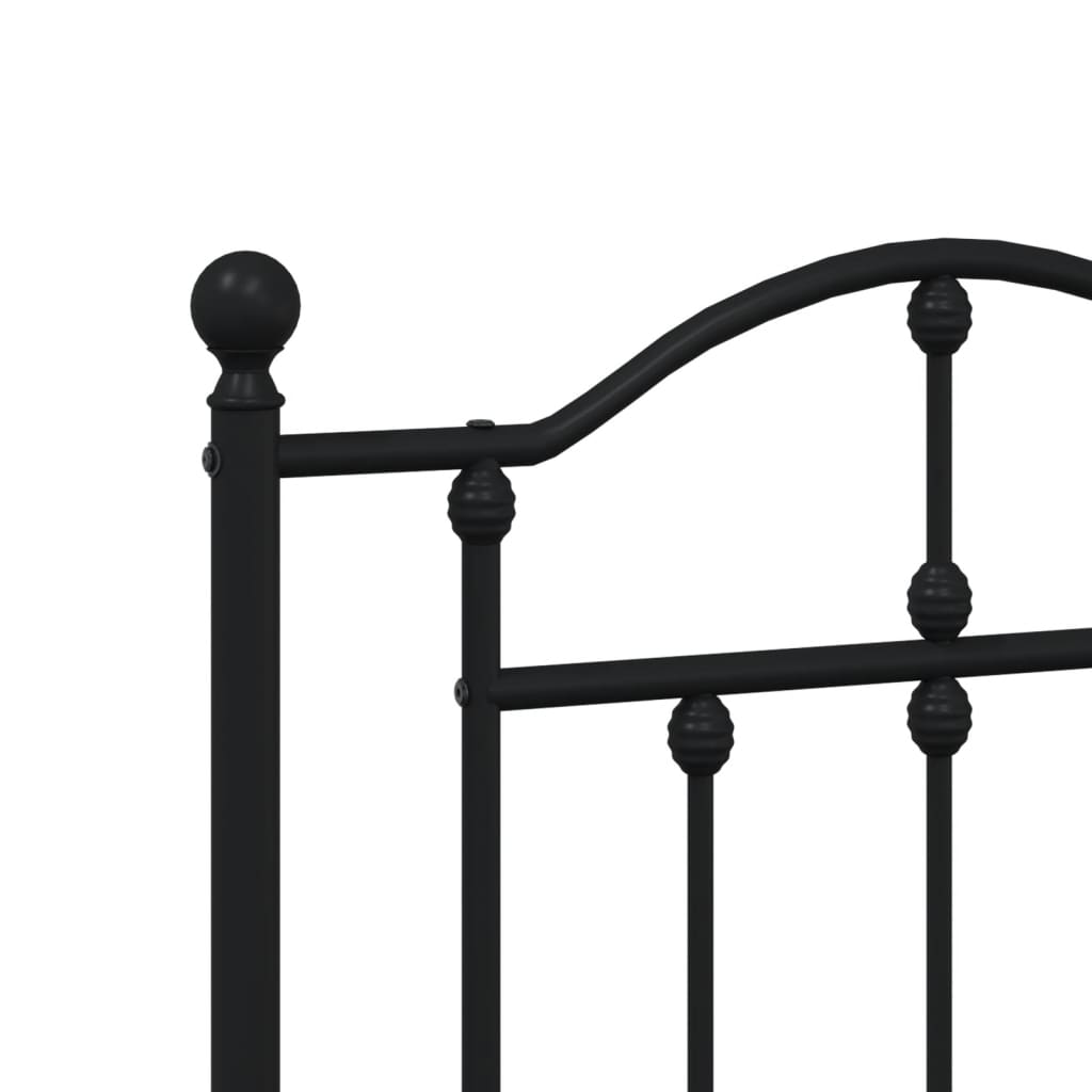 vidaXL Metal Bed Frame without Mattress with Footboard Black 120x190cm