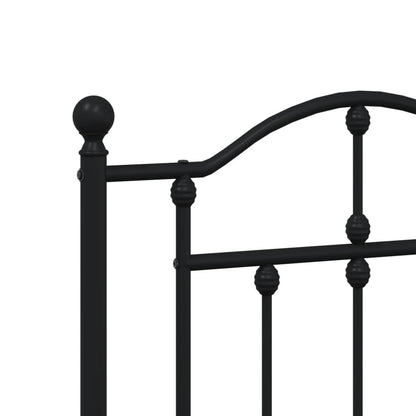vidaXL Metal Bed Frame without Mattress with Footboard Black 120x190cm