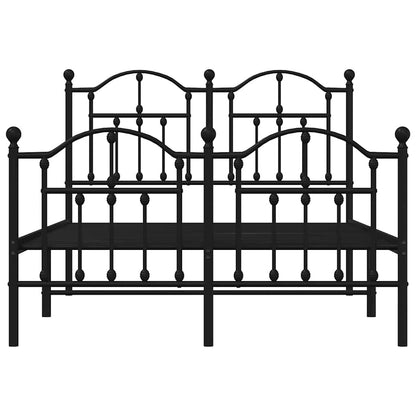 vidaXL Metal Bed Frame without Mattress with Footboard Black 120x200cm