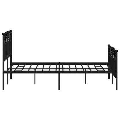 vidaXL Metal Bed Frame without Mattress with Footboard Black 120x200cm