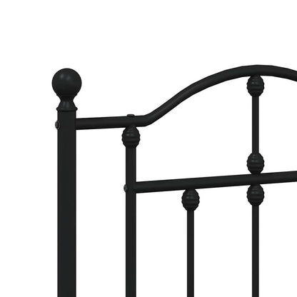 vidaXL Metal Bed Frame without Mattress with Footboard Black 140x190cm