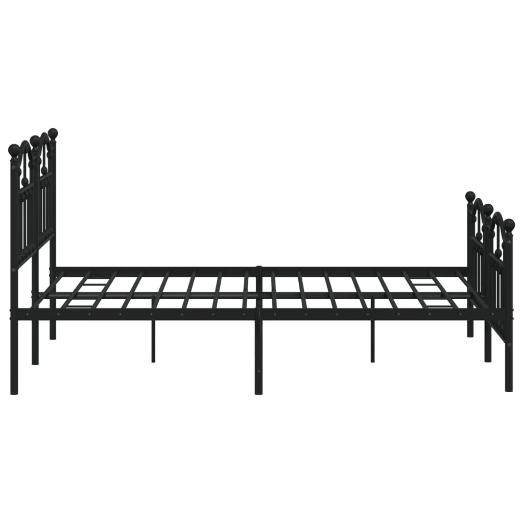 vidaXL Metal Bed Frame without Mattress with Footboard Black 140x200cm