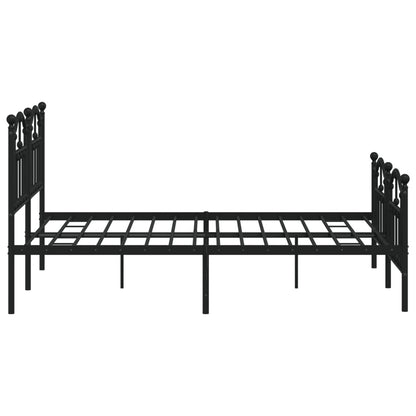 vidaXL Metal Bed Frame without Mattress with Footboard Black 140x200cm