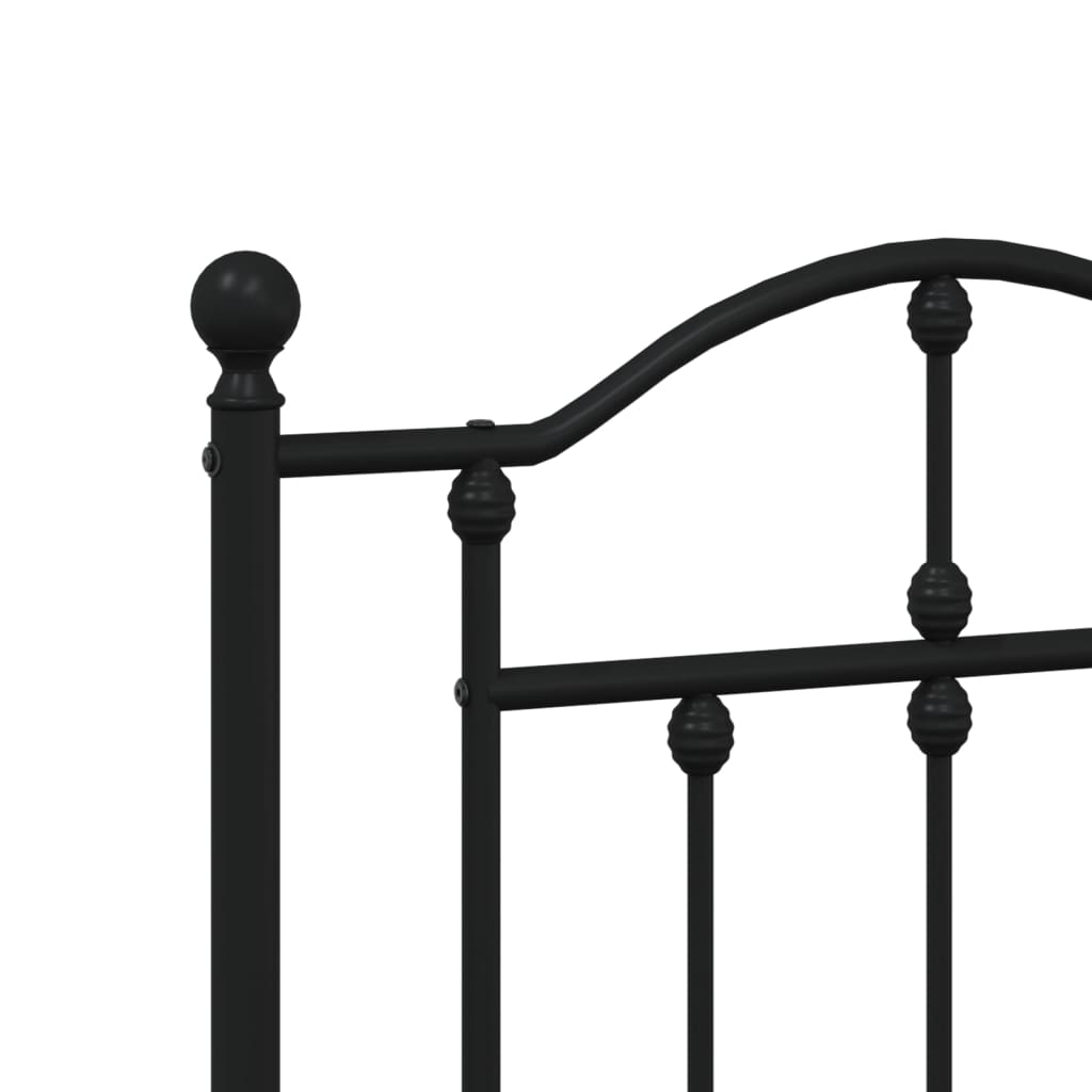 vidaXL Metal Bed Frame without Mattress with Footboard Black 140x200cm