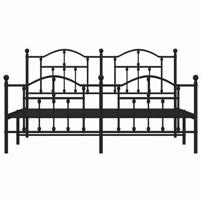 vidaXL Metal Bed Frame without Mattress with Footboard Black 183x213cm