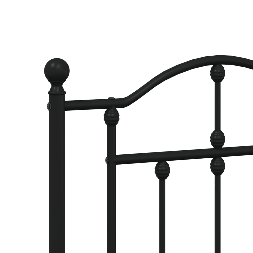 vidaXL Metal Bed Frame without Mattress with Footboard Black 200x200cm