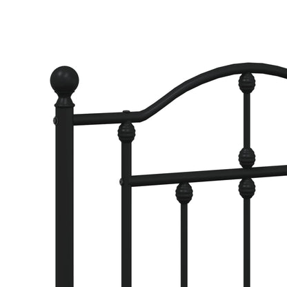 vidaXL Metal Bed Frame without Mattress with Footboard Black 200x200cm