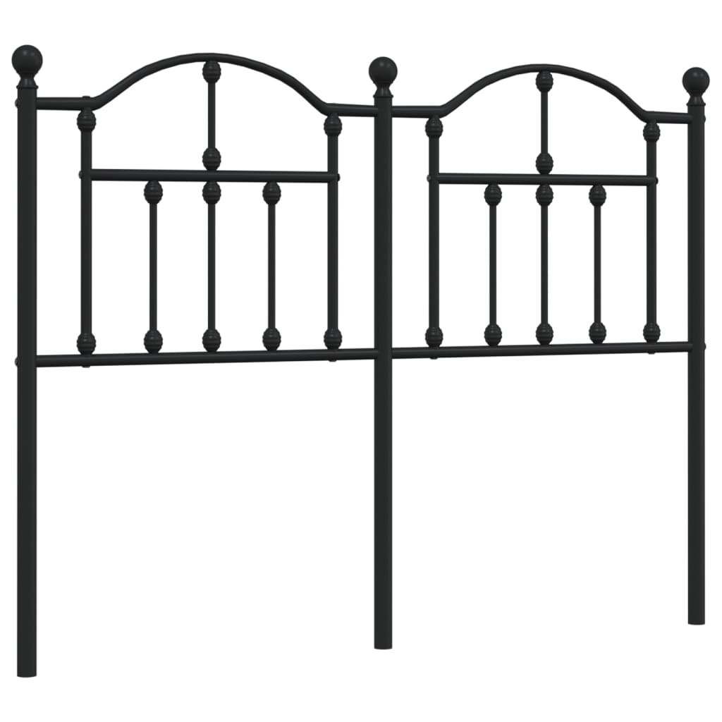 vidaXL Headboard | Black | Steel | Durable | Headboard | Rectangular