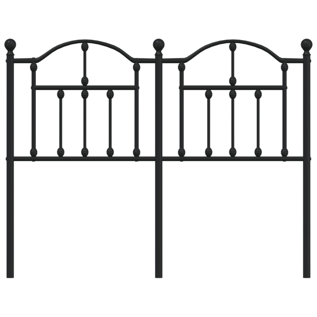 vidaXL Headboard | Black | Steel | Durable | Headboard | Rectangular
