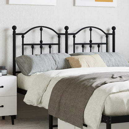 vidaXL Headboard | Black | Steel | Durable | Headboard | Rectangular