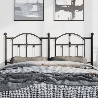 vidaXL Headboard | Black | Steel | Double Bed | Durable | Black Headboard